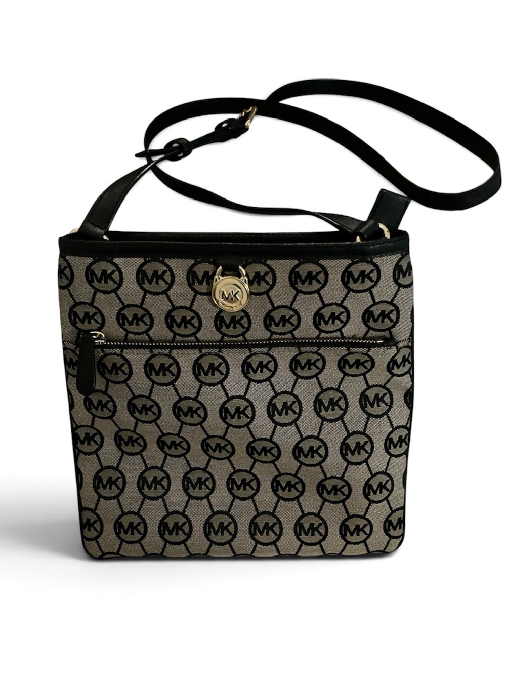 USED ONCE! LIKE BRAND NEW! MICHAEL KORS KEMPTON SIGNATURE LARGE CROSSBODY BAG